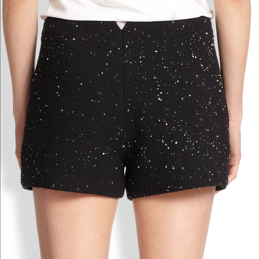 Rag and Bone NEW tweed speckled black shorts sz 10 - Picture 2 of 8